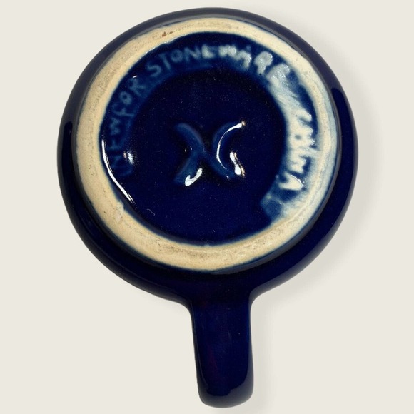 Newcor Stoneware Sugar And Creamer Set Cobalt Blue China Mid Century Modern - Picture 7 of 12